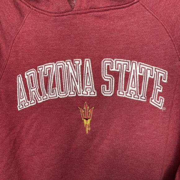 Arizona State University Hoodie Mens Medium Maroon Fleece Sweatshirt Captivating - Picture 4 of 12